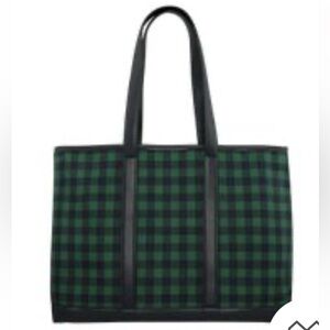 🎁Like New Stoney Clover Lane Green/Navy Gingham Tote Bag